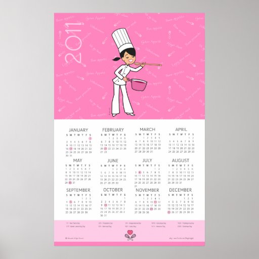 Chef Girl Cartoon Poster