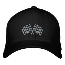 Chequered flag racing motorsport black cap baseball cap
