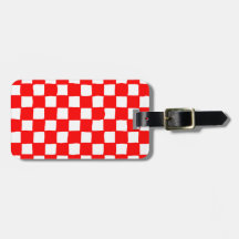 chequered pattern (red) Luggage Tag