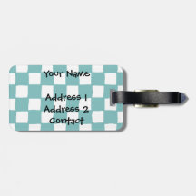 chequered pattern (teal) Luggage Tag