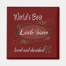 Cherished Little Sister Fridge Magnets