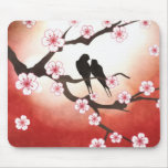 Cherry Blossom and Love Birds Mousepads