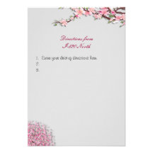 Cherry Blossom Custom Driving Directions Invitations