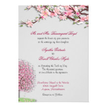 Cherry Blossom Custom Wedding Invitations