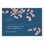 Cherry Blossom Garden (Navy) RSVP w/ envelopes Personalized Announcement