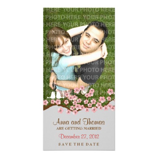 Cherry Blossom Garden Save the Date Photo Custom Photo Card