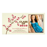 Cherry Blossom Graduation Announcement (red) Customised Photo Card