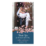Cherry Blossom (Navy) Thank You Photo Picture Card