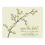 Cherry Blossom POSTCARD Save the Date (olive)