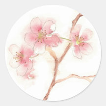 Cherry Blossom Watercolor Sticker
