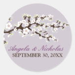 Cherry Blossom Wedding Invitation Seal (lilac) Sticker