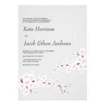 Cherry Blossom Wedding Invite // Silver