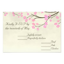 Cherry Blossom Wedding RSVP Card