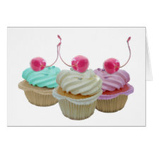 Cherry cupcakes greeting cards