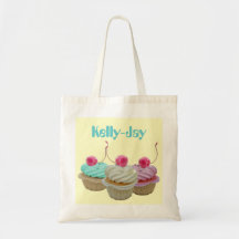 Cherry cupcakes tote bag