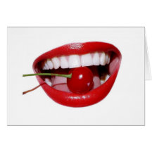 Cherry Lips Greeting Card