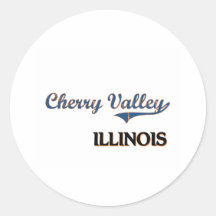 Cherry Valley Illinois City Classic Round Stickers