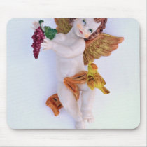 Cherub angel with grapes in hand mousepads