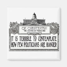 Chesterton on Politicians' Hanging Fridge Magnet