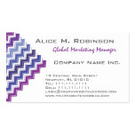 Chevron Tribal ZigZag Pattern in Blue and Purple Business Cards