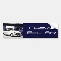Chevy Bel Air, 1950's, navy blue white, template Bumper Sticker