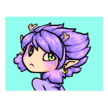 Chibi dragon girl postcard