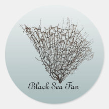 Chic Black Sea Fan Pattern Stickers