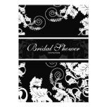 Chic Black & White Damask Bridal Shower Invitation