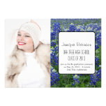 Chic Bluebonnets Photo Graduation Announcement invitations