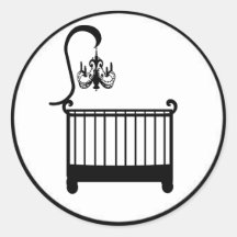 Chic Chandelier Crib Baby Shower Envelope Seal Sticker