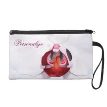 Chic elegant white red orchids wristlet bags