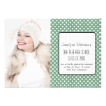 Chic Green Polka Dots Graduation invitations