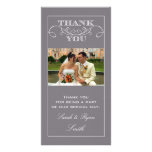 Chic Grey Wedding Thank You Photo Cards