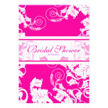 Chic Hot Pink Damask Bridal Shower Invitation
