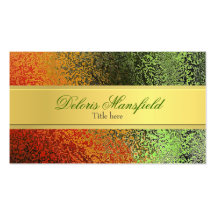 Chic Orange and Green Foil Look Business Card