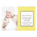Chic Polka Dots Yellow Pink Graduation invitations
