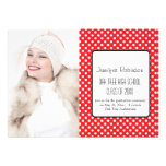Chic Red Polka Dots Graduation invitations