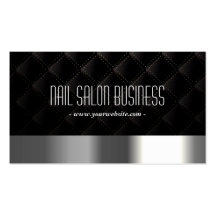 Chic Silver Nail Salon Luxury Dark Business Card