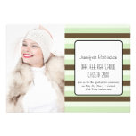 Chic Stripes Pattern Photo Graduation Announcement invitations