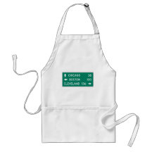 Chicago Boston Cleveland Highway Sign Apron