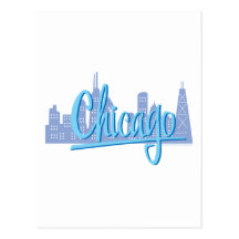 CHICAGO-Light-Blue Postcards
