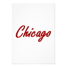Chicago Red and Black Personalized Announcement