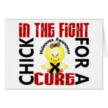 Chick In The Fight Melanoma Greeting Cards