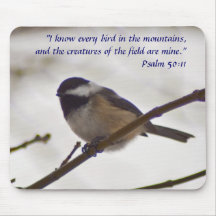 Chickadee on a Twig Mouse Pads