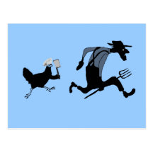 Chicken cartoon postcards