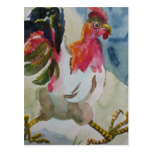 Chicken Walking Postcard