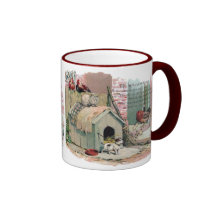 Chickens, Cat and Barking Dog Coffee Mug