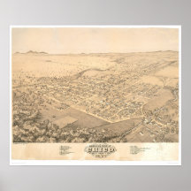 Chico, CA. Panoramic Map 1871 (0272A) Posters
