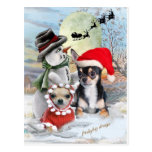Chihuahua with Snowman Gifts Postcards