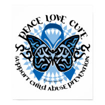 Child Abuse Prevention Butterfly Tribal posters
